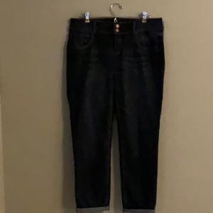 New York & Co Slim Slouch Blue Jeans Size 8 with rolled hem.